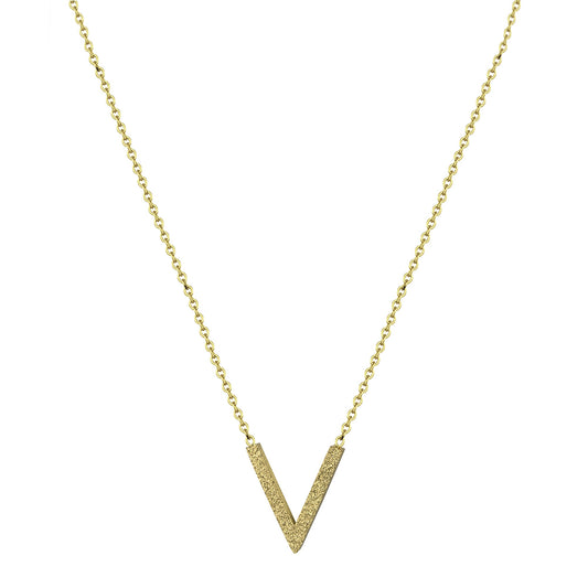 Zeeme Stainless Steel - Damen Halskette Collier Edelstahl gelb 40+5cm