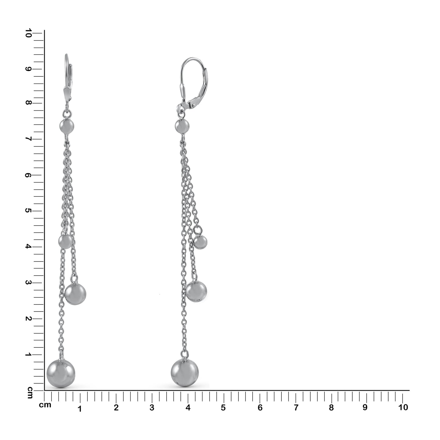 Ohrringe 925/- Sterling Silber rhodiniert 9,2cm ohne