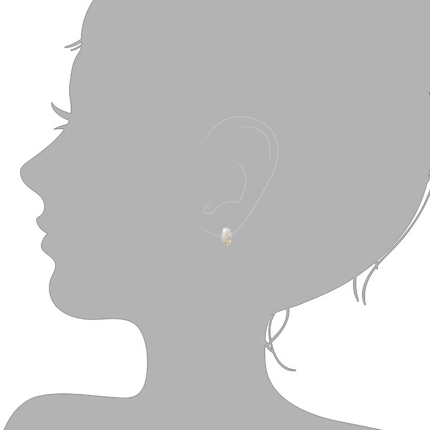 Ohrstecker 925/- Sterling Silber vergoldet (teil) 1,4cm Zirkonia