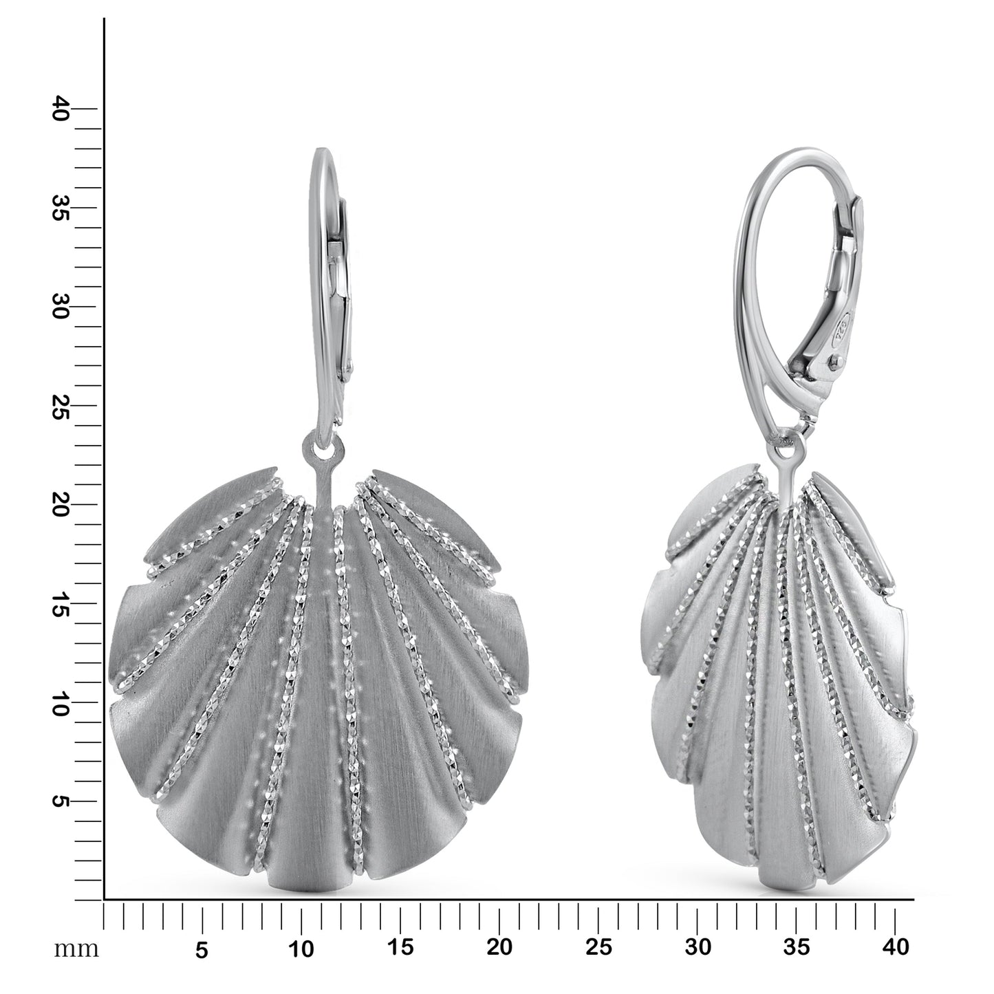 Ohrhänger 925/- Sterling Silber rhodiniert 3,8cm