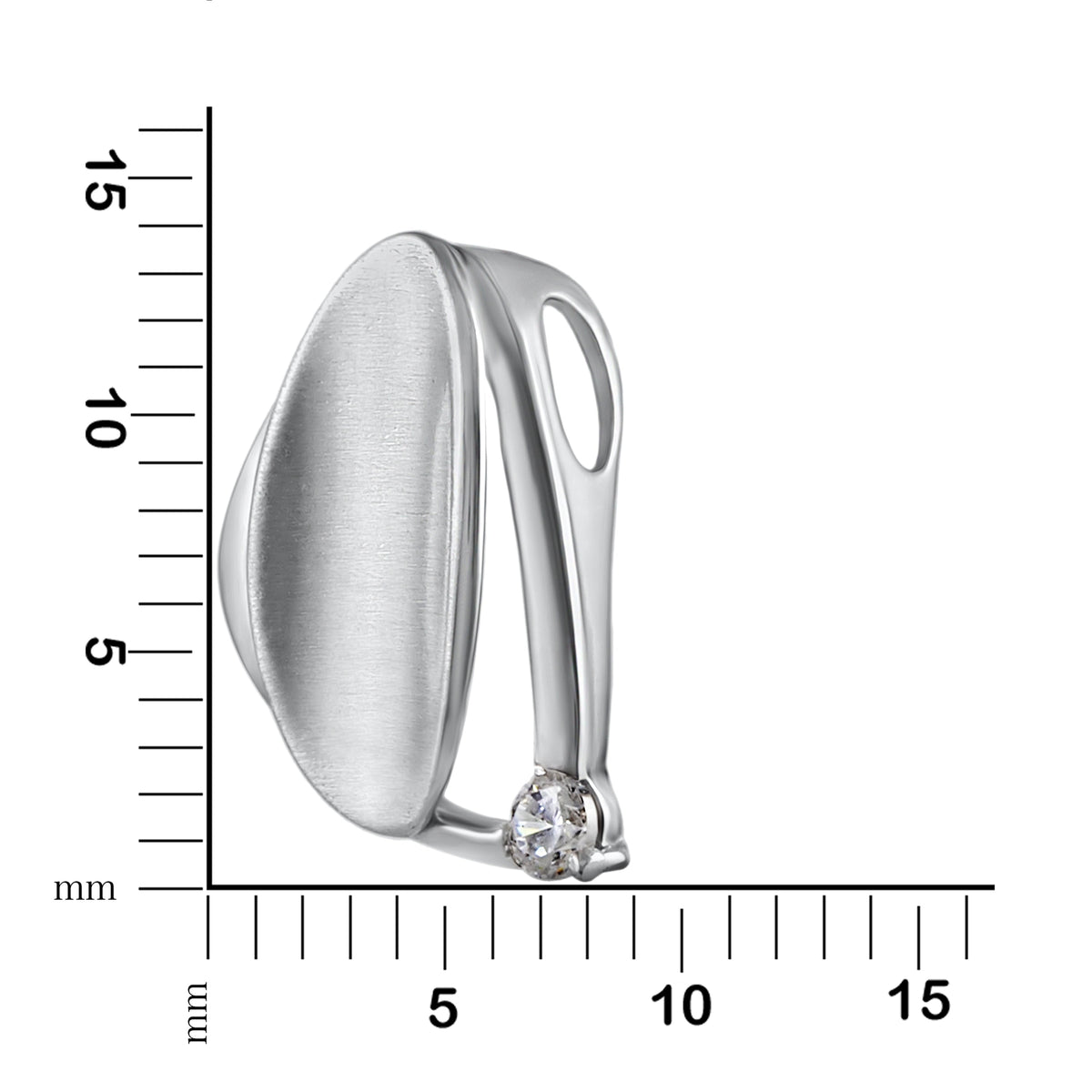 Anhänger 925/- Sterling Silber rhodiniert 1,4cm Zirkonia