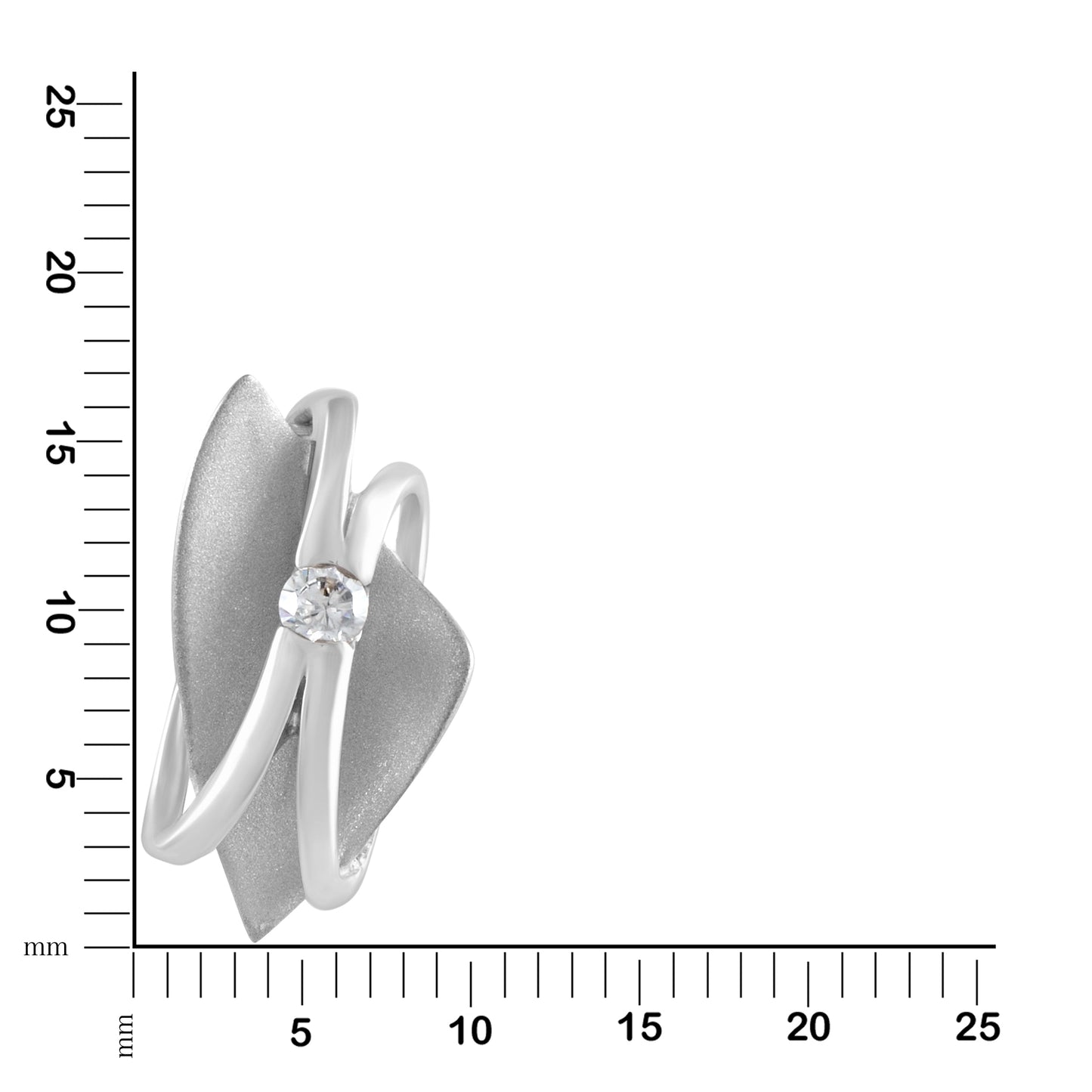 Anhänger 925/- Sterling Silber rhodiniert 1,9cm Zirkonia