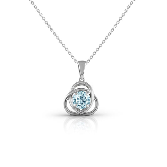 Echtschmuck Anhänger mit Kette Damen 925er Sterling Silber rhodiniert Blautopas 42+5cm