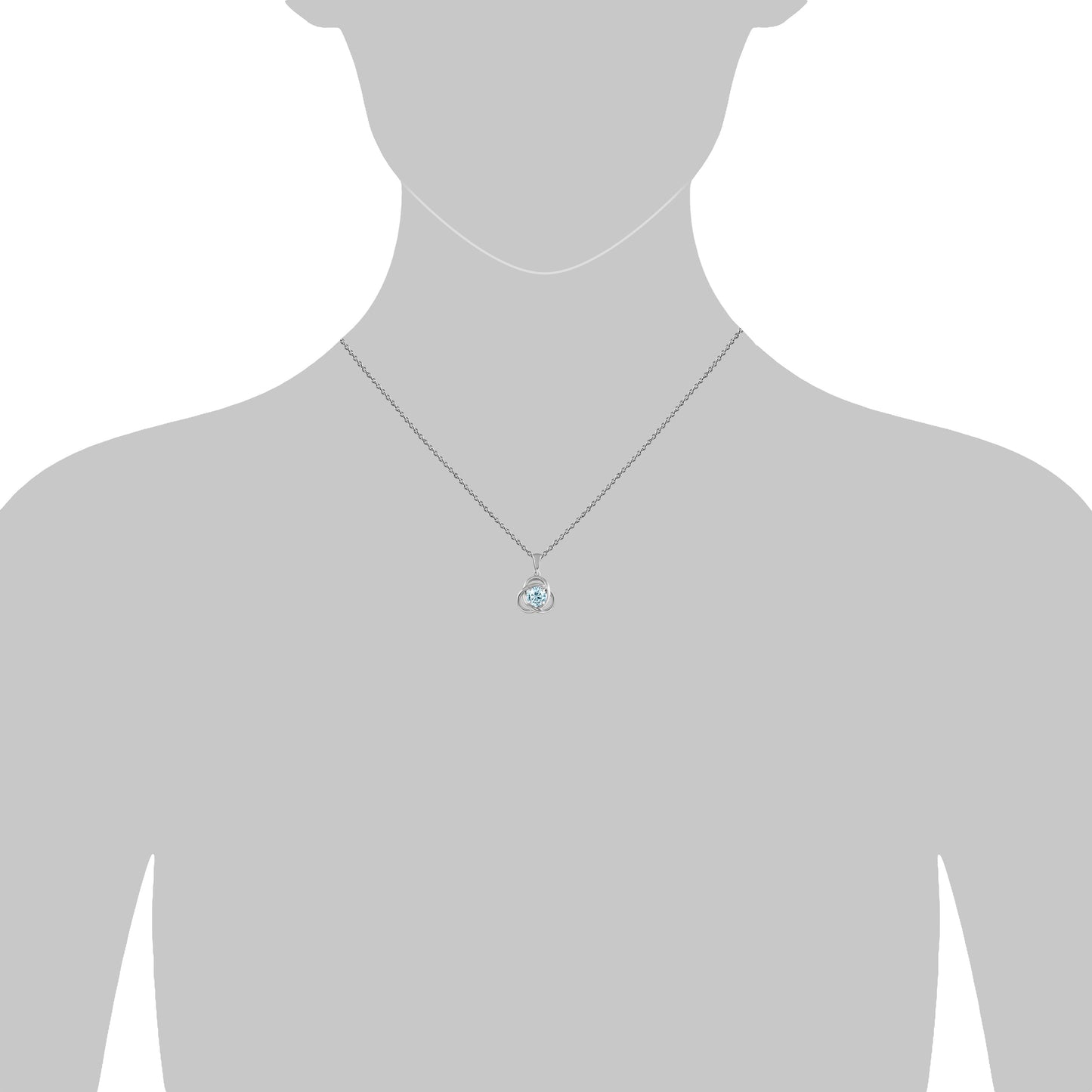Anhänger mit Kette 925/- Sterling Silber rhodiniert 47,0cm Blautopas beh.