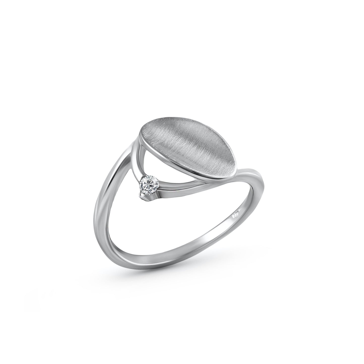 Ring aus 925 Sterling Silber rhodiniert mit Zirkonia Ringkopf ist 10mm breit