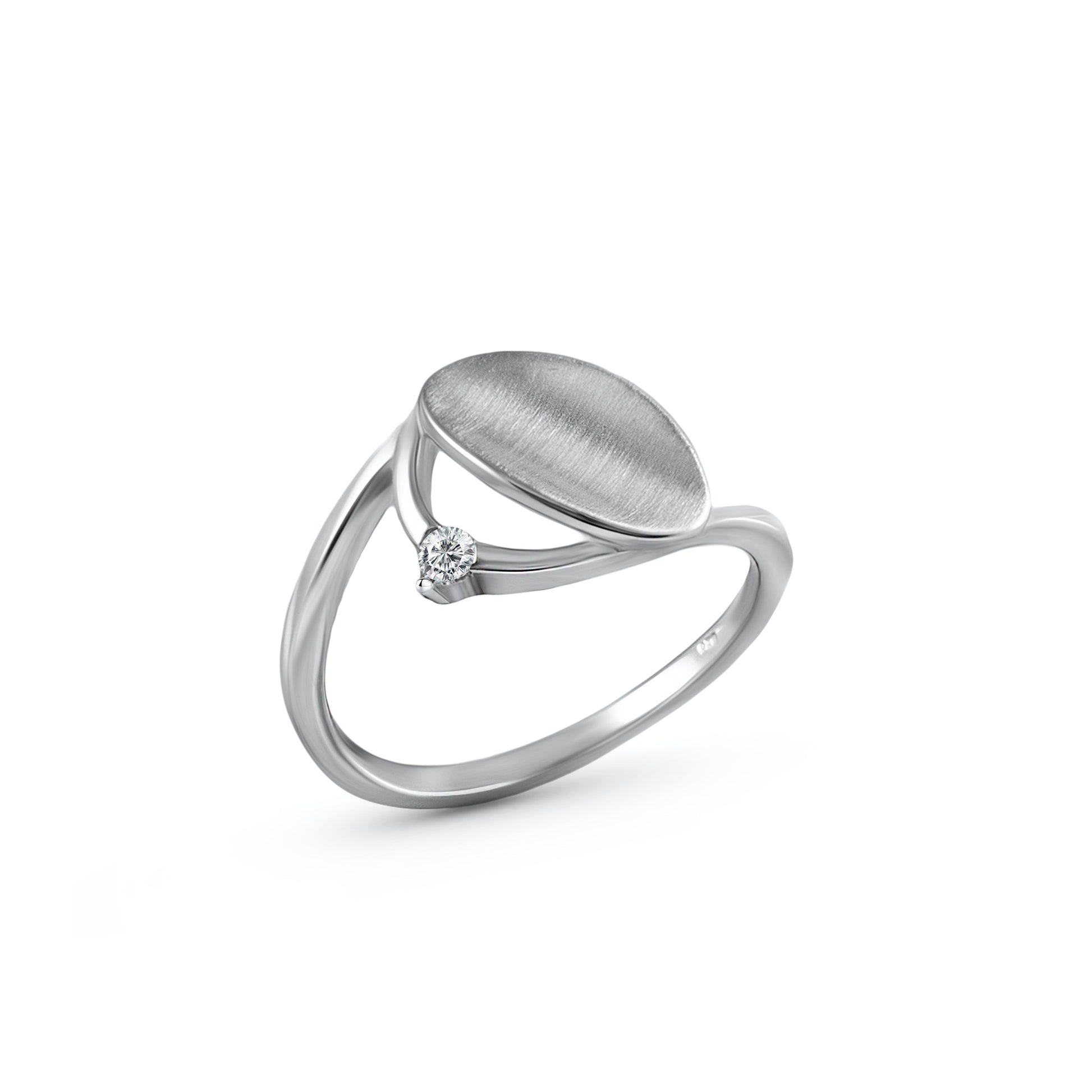 Ring aus 925 Sterling Silber rhodiniert mit Zirkonia Ringkopf ist 10mm breit