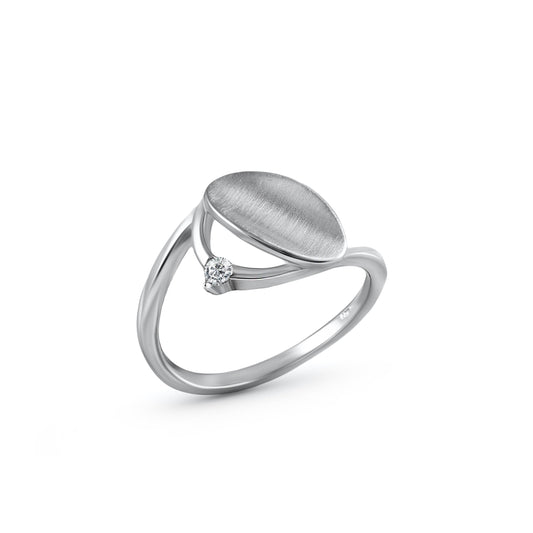 Ring aus 925 Sterling Silber rhodiniert mit Zirkonia Ringkopf ist 10mm breit