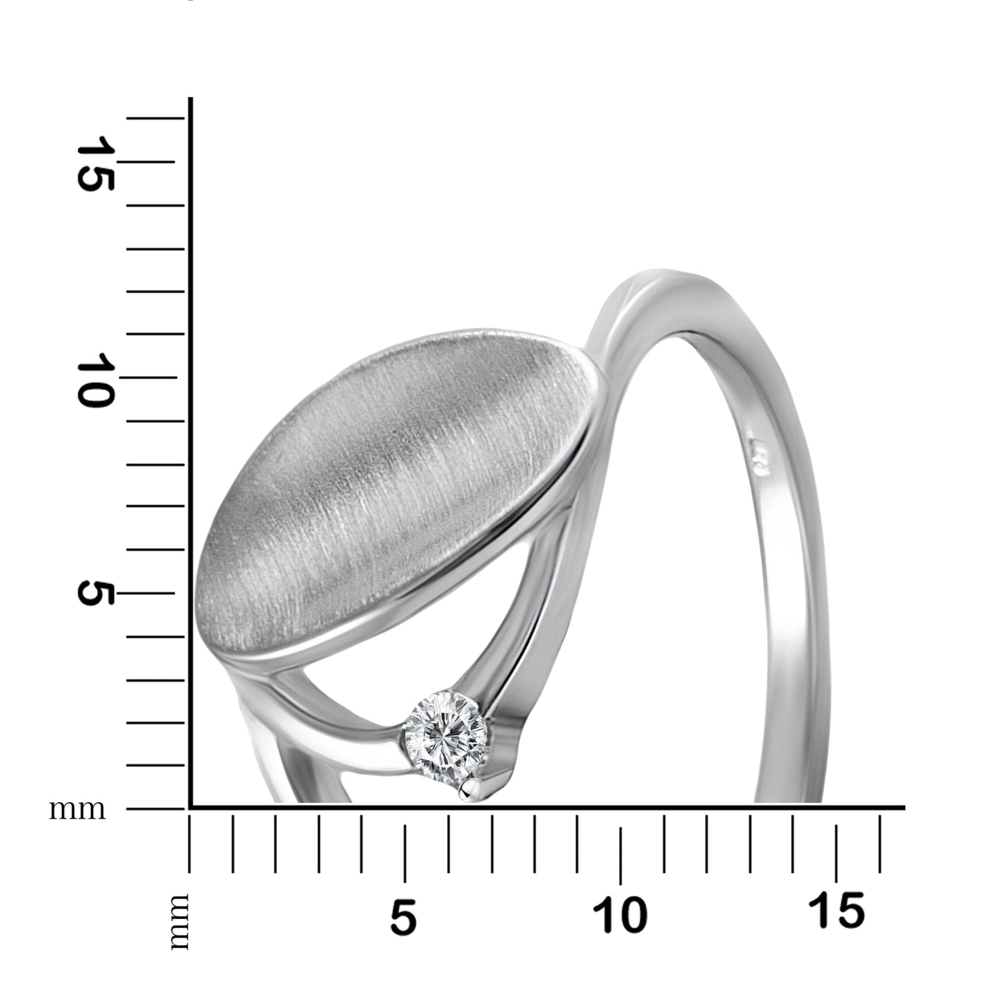 Ring 925/- Sterling Silber rhodiniert Zirkonia