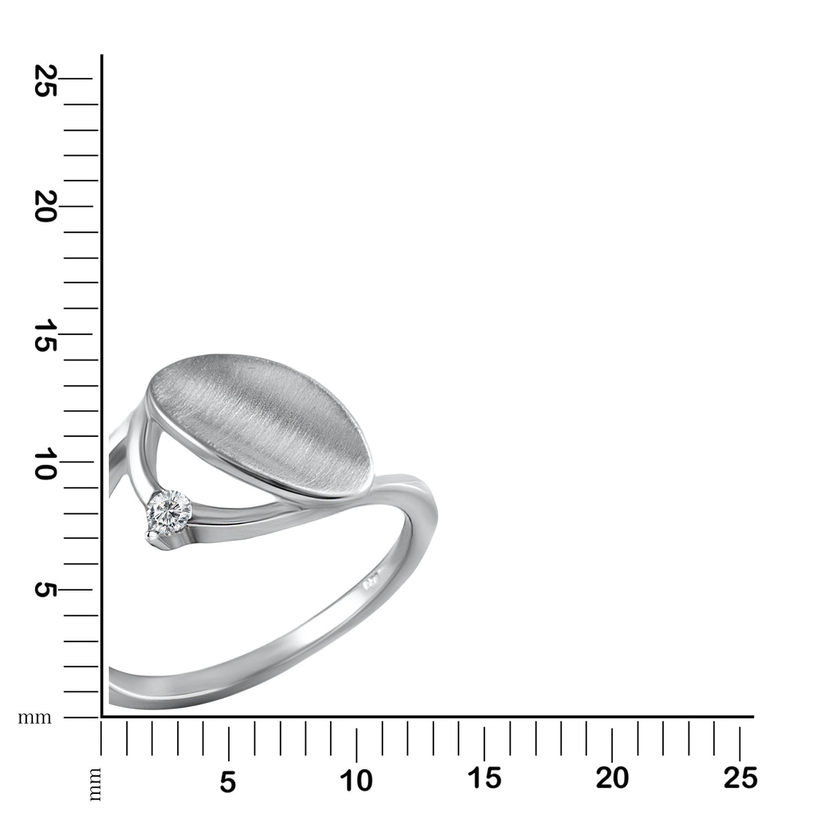 Ring 925/- Sterling Silber rhodiniert Zirkonia