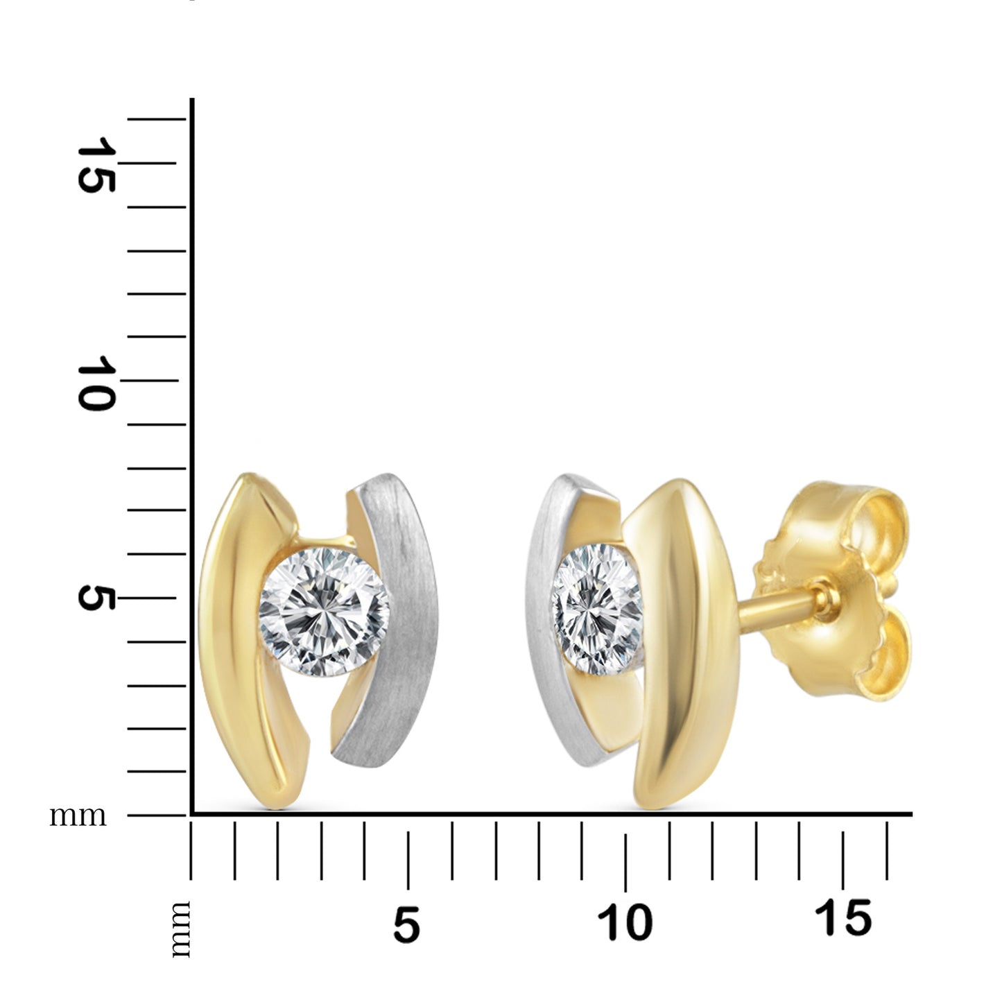 Ohrstecker 333/- Gold 0,8cm Zirkonia
