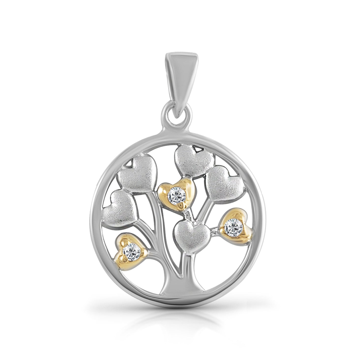Anhänger 925/- Sterling Silber rhodiniert 2,1cm Zirkonia