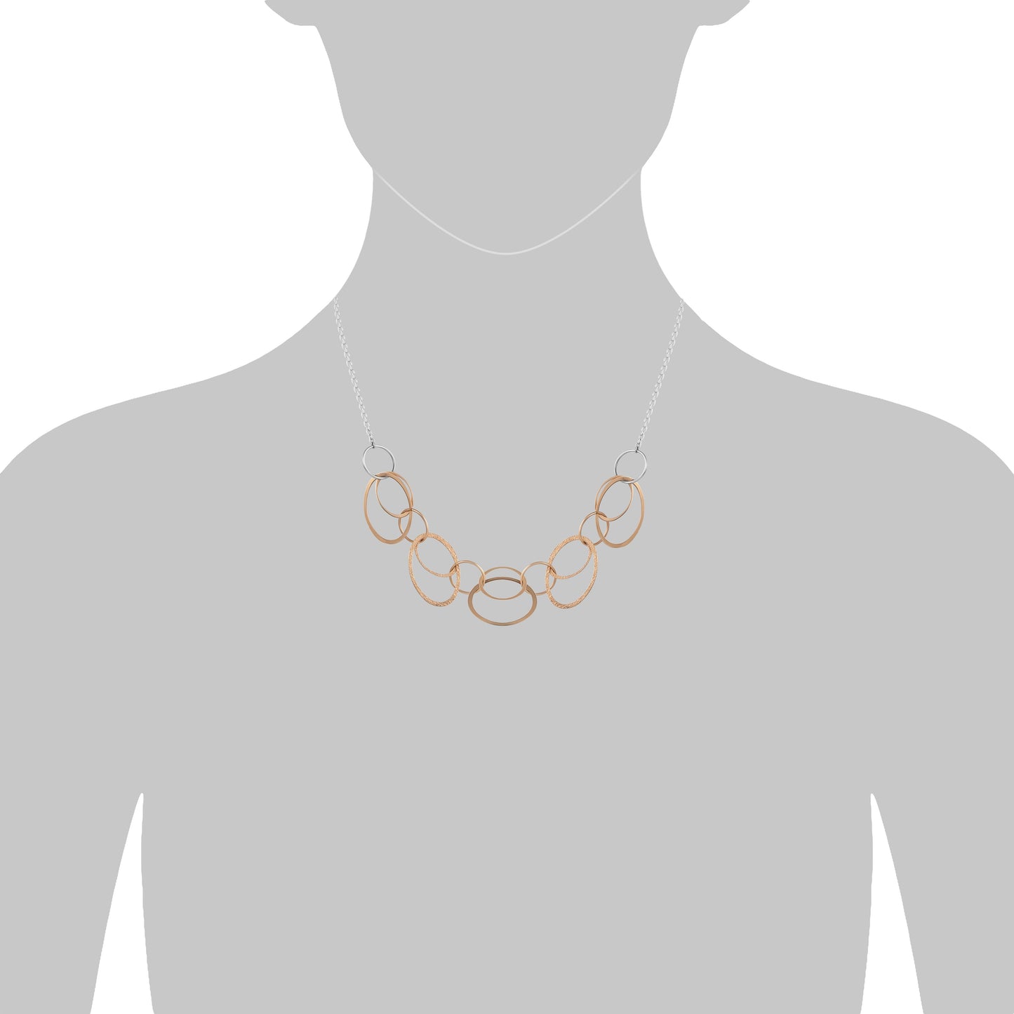 Collier Ankerkette 925/- Sterling Silber rotvergoldet 45,0cm