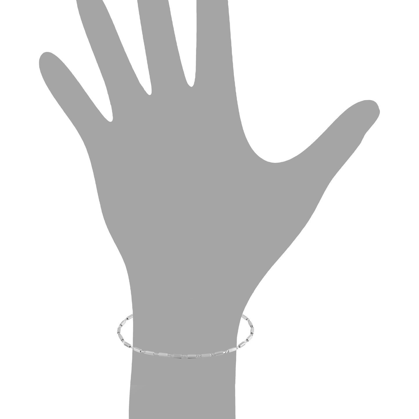 Armband 925/- Sterling Silber rhodiniert 19cm