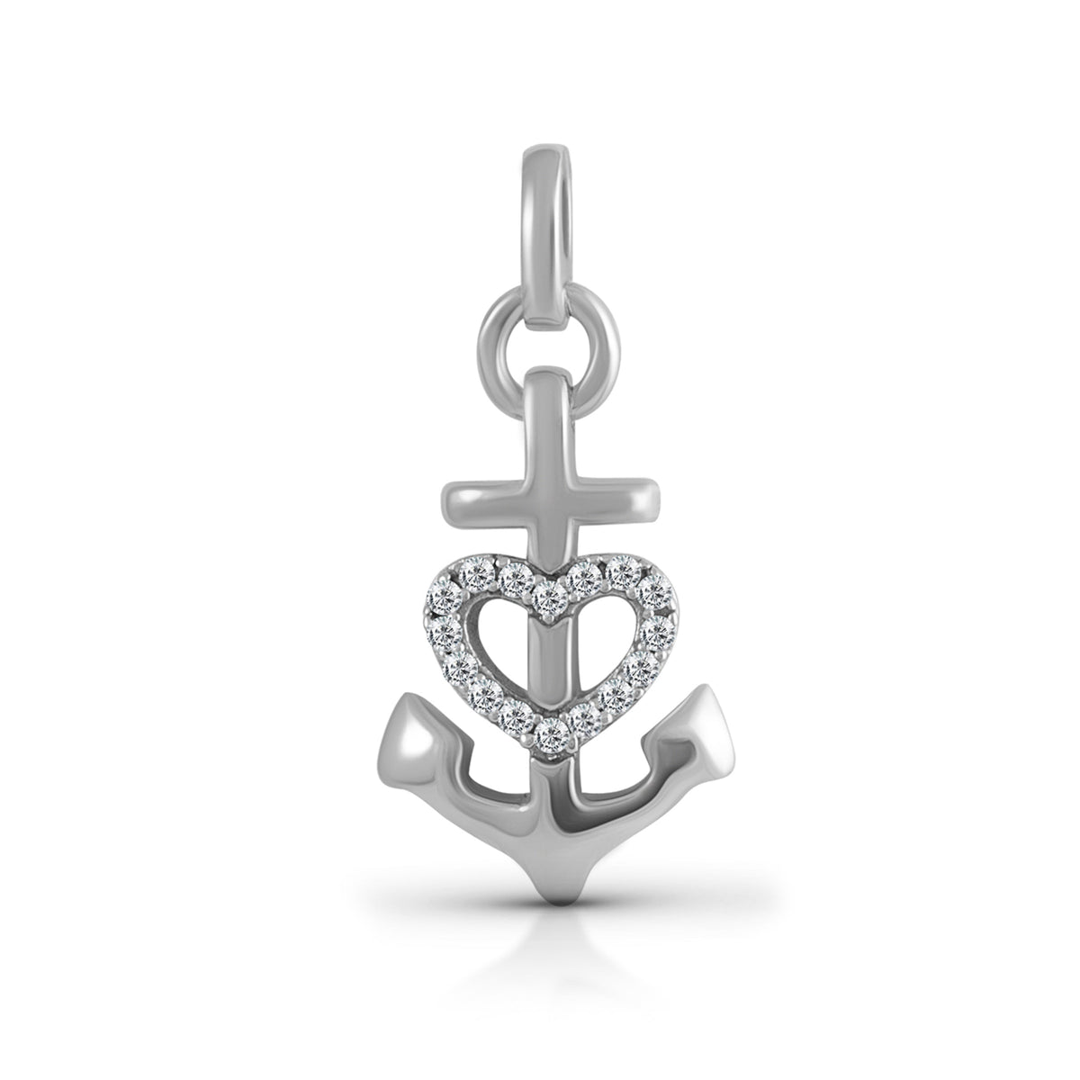 Anhänger 925/- Sterling Silber rhodiniert 3,1cm Zirkonia