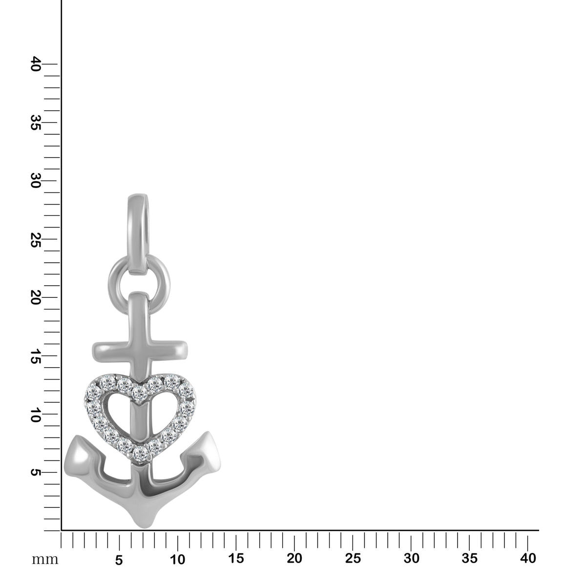 Anhänger 925/- Sterling Silber rhodiniert 3,1cm Zirkonia