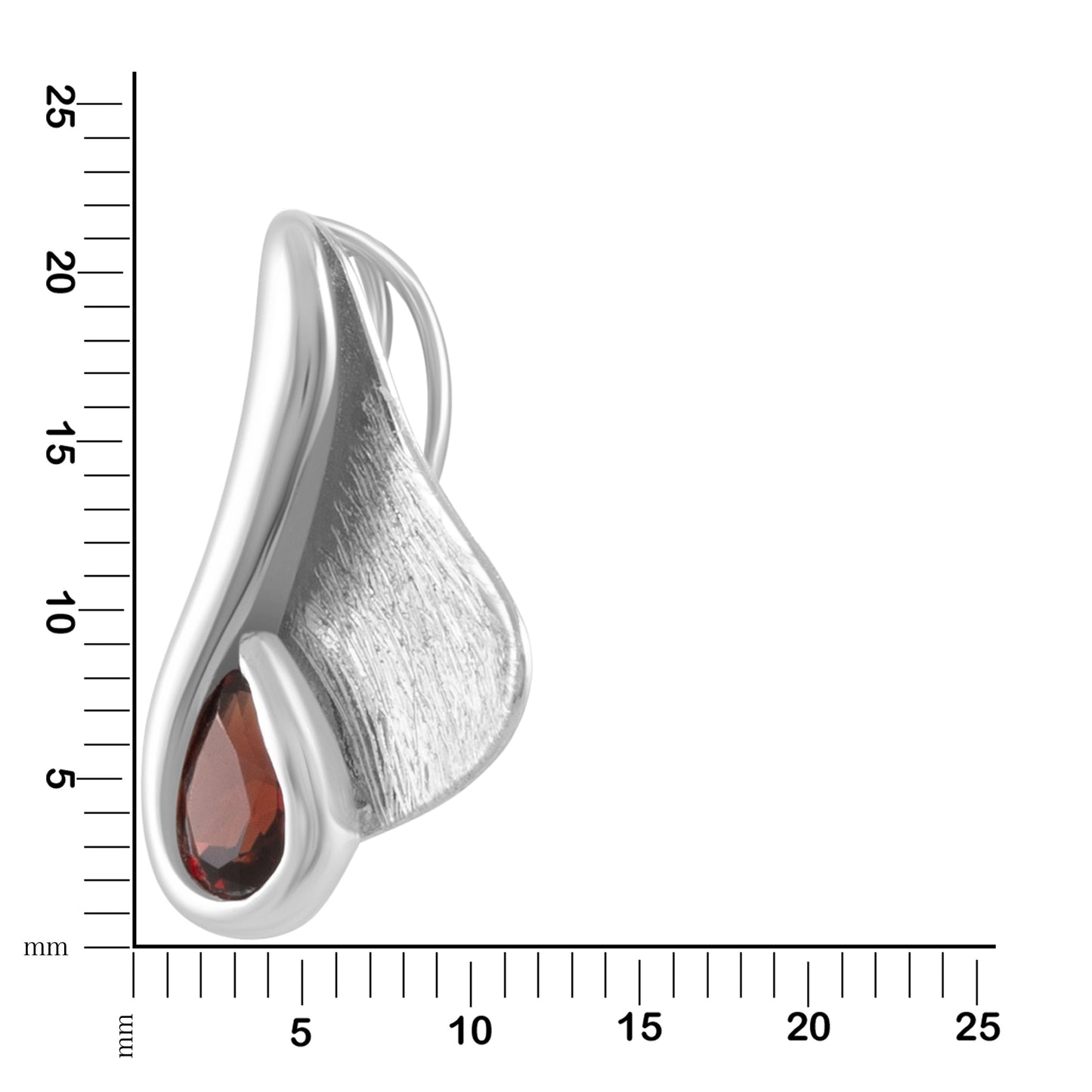 Anhänger 925/- Sterling Silber rhodiniert 1,8cm Granat