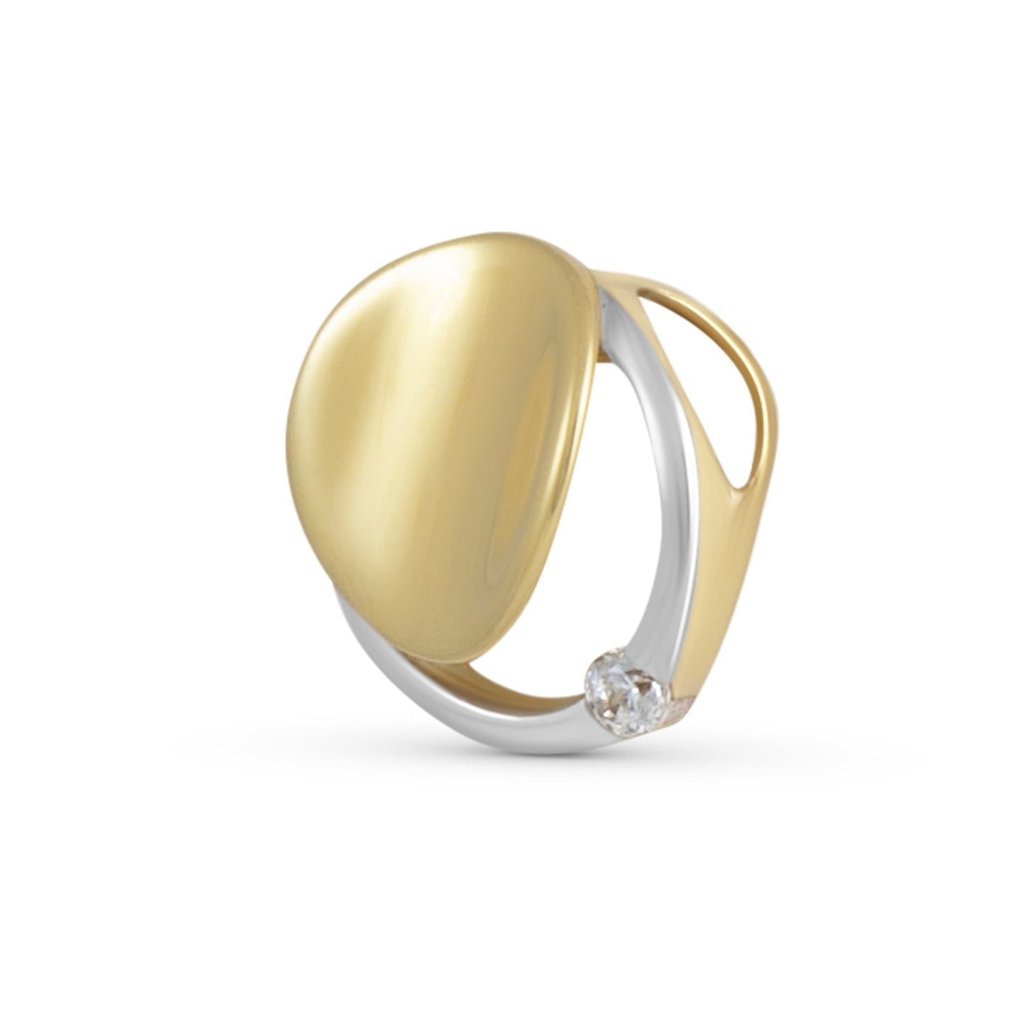 Anhänger 333/- Gold rhodiniert 1,1cm Zirkonia