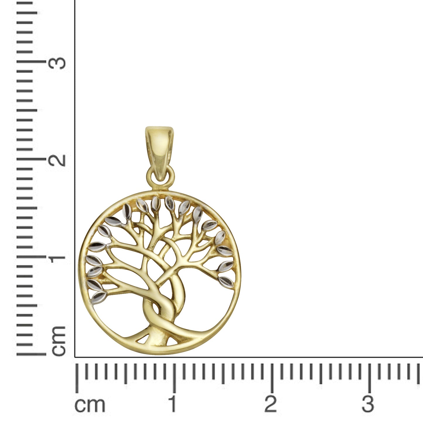 Anhänger 375/- Gold rhodiniert 2,4cm