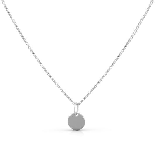 Damen Halskette 925 Silber rhodiniert. Der Anhänger hat einen Durchmesser von 10mm und eine Länge von 14mm. Die Kette eine eine Länge von 42+3cm.
