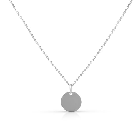 Damen Halskette 925 Silber rhodiniert. Der Anhänger hat einen Durchmesser von 15mm und eine Länge von 20mm. Die Kette eine eine Länge von 42+3cm.