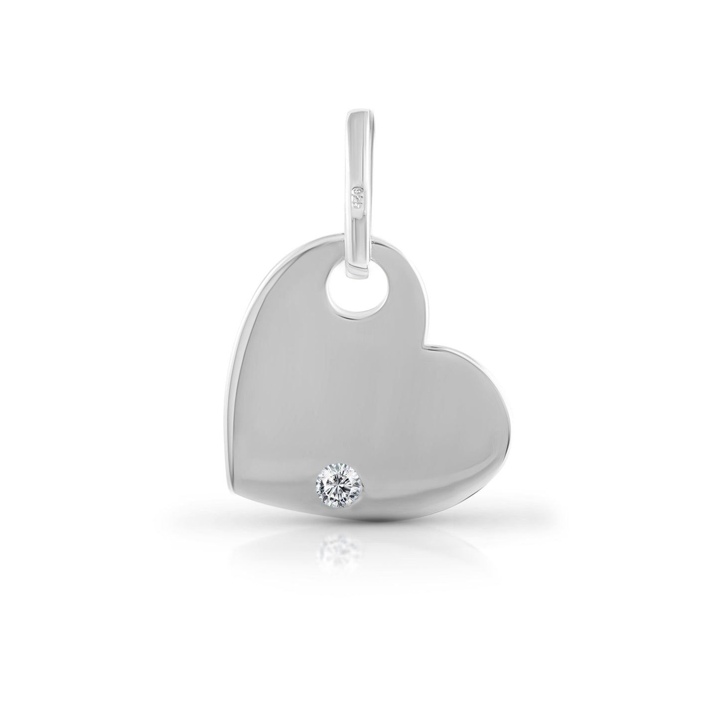 Anhänger 925/- Sterling Silber rhodiniert 2,4cm Zirkonia