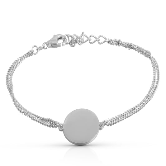 Armband 925 Sterling Silber 16+3cm Gravur MIttelteil Namen 8 Buchstaben
