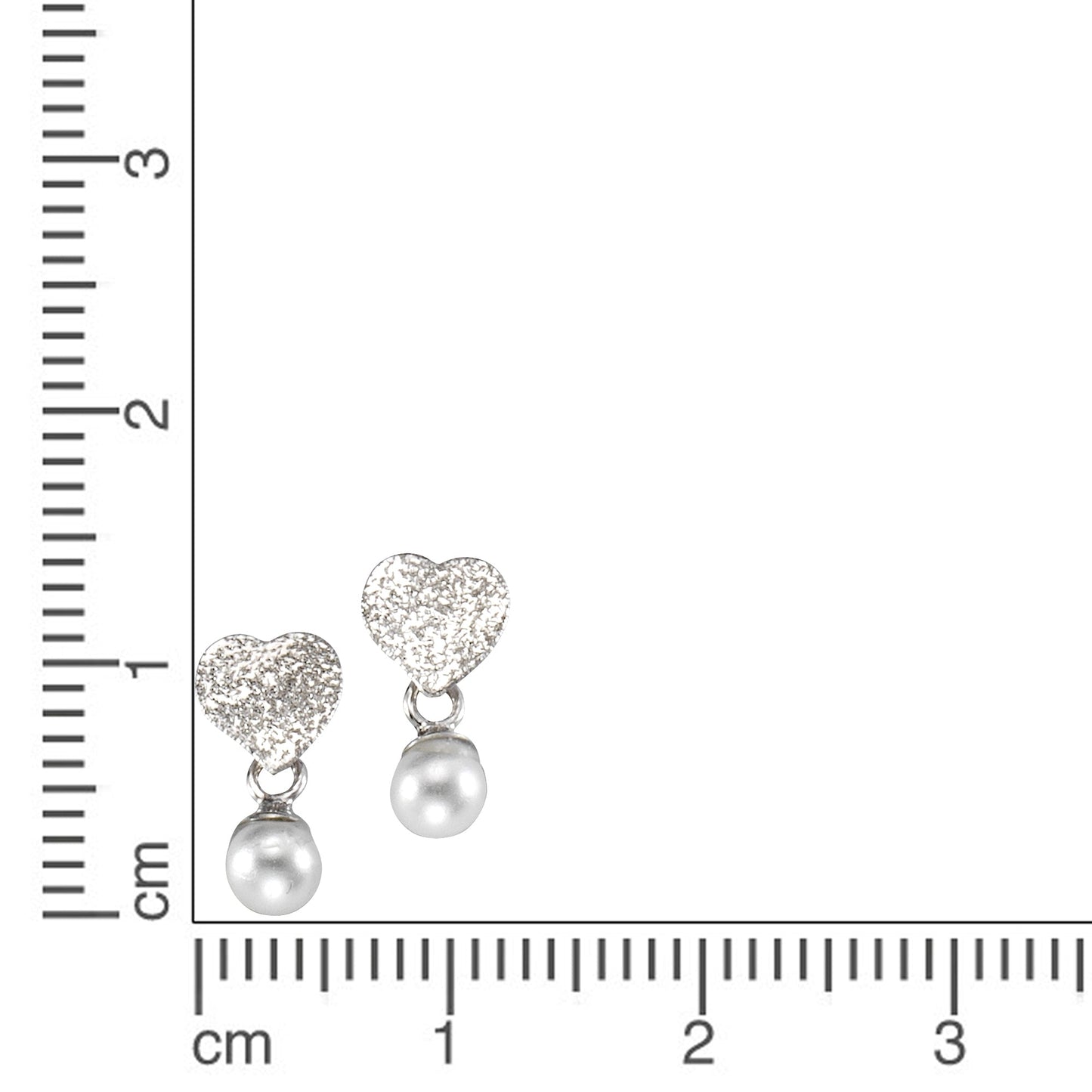 Ohrstecker 925/- Sterling Silber rhodiniert 1,5cm Imitationsperle