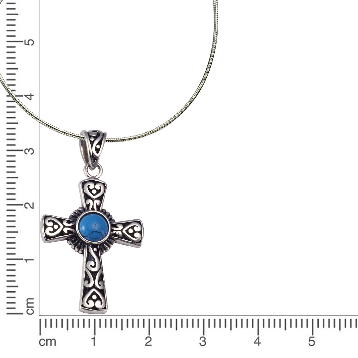 Anhänger mit Kette keine / nicht relevant 925/- Sterling Silber oxidiert 47,0cm Türkis