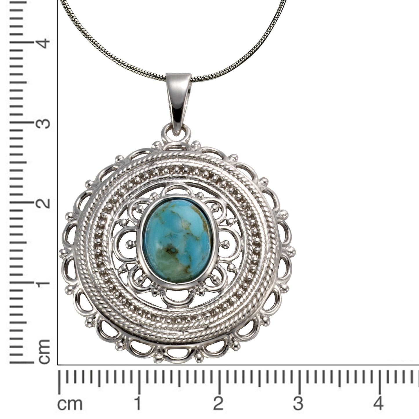 Halskette keine / nicht relevant 925/- Sterling Silber rhodiniert 47,0cm Türkis