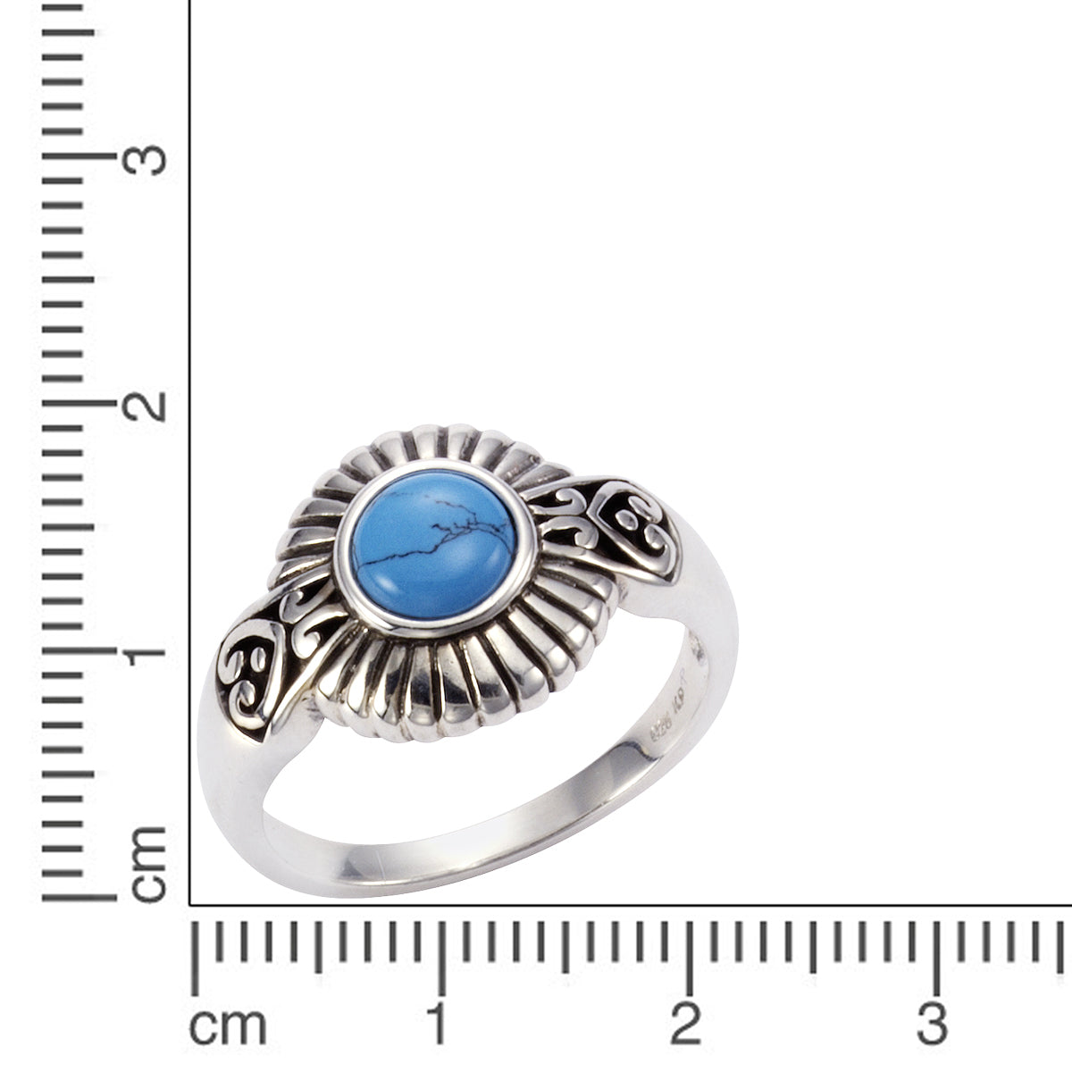 Ring 925/- Sterling Silber oxidiert Türkis