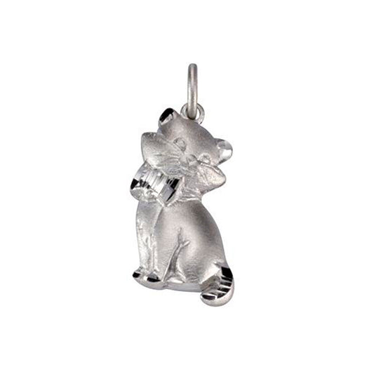 Anhänger Silber 925 rhodiniert in Form einer Katze mit 2,5cm Länge