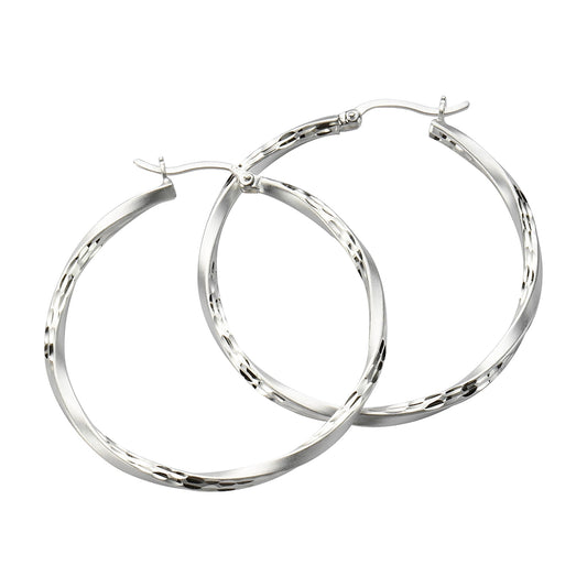 Celesta - Ohrringe aus 925 Silber rhodiniert + diamantiert mit 4,0cm Durchmesser