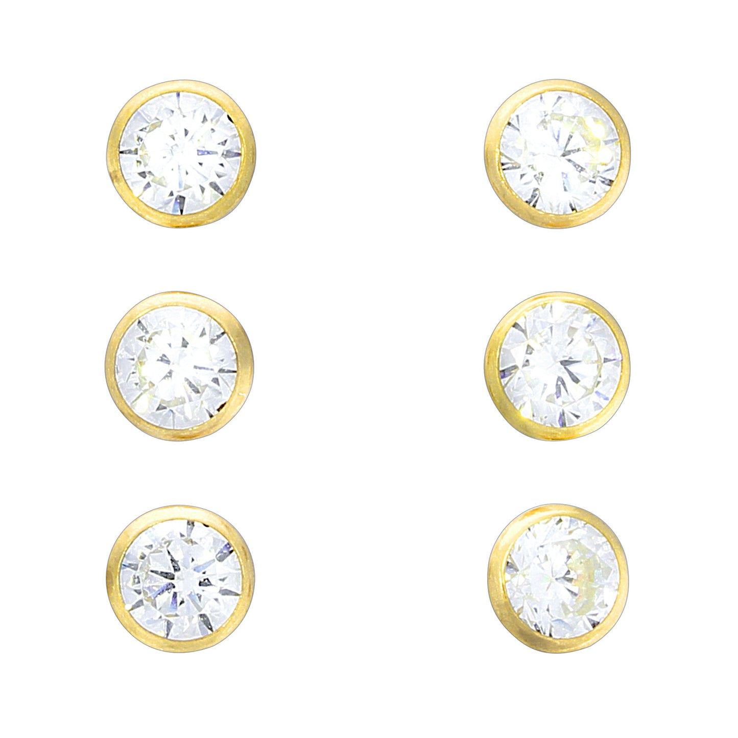 Ohrstecker 925/- Sterling Silber vergoldet 1,2cm Zirkonia