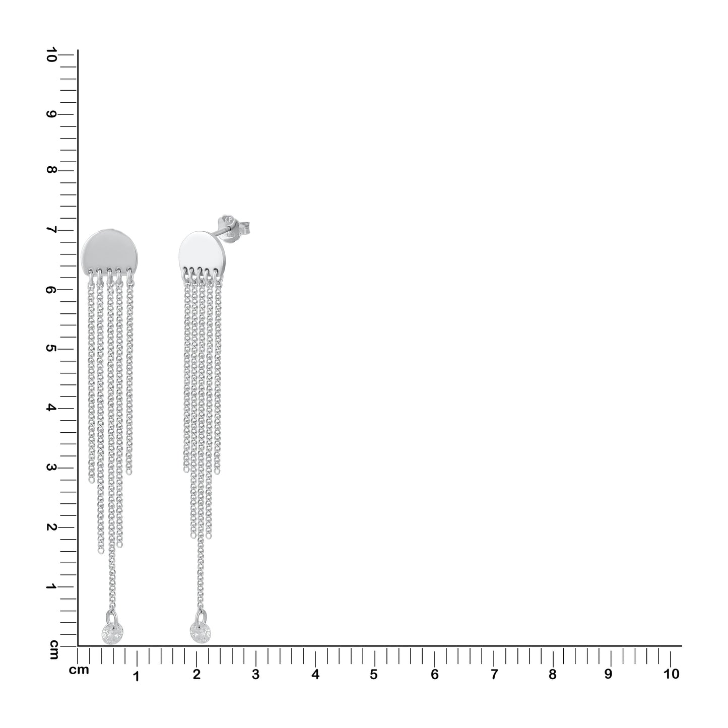 Ohrringe 925/- Sterling Silber rhodiniert 7,0cm Zirkonia