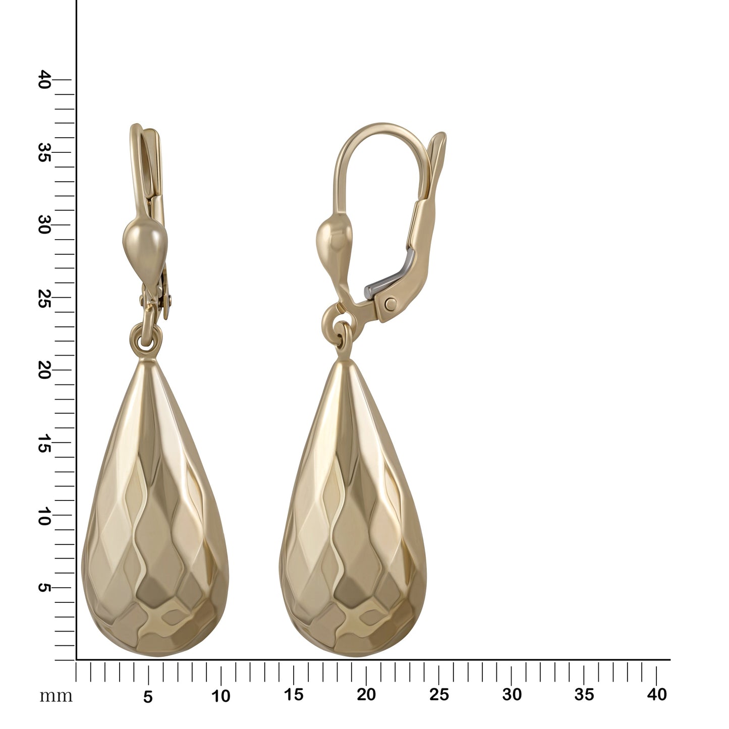 Ohrringe 333/- Gold 3,7cm ohne
