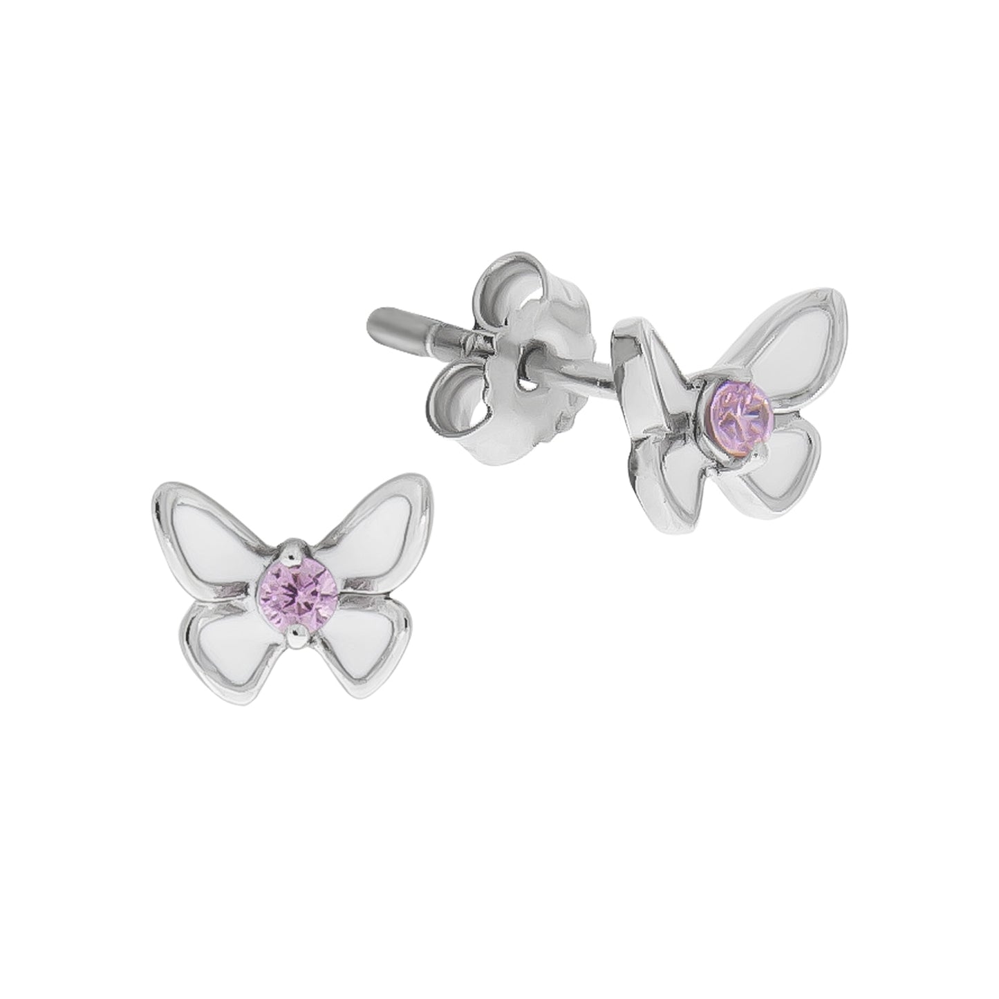 Ohrringe 925/- Sterling Silber rhodiniert 0,6cm Zirkonia
