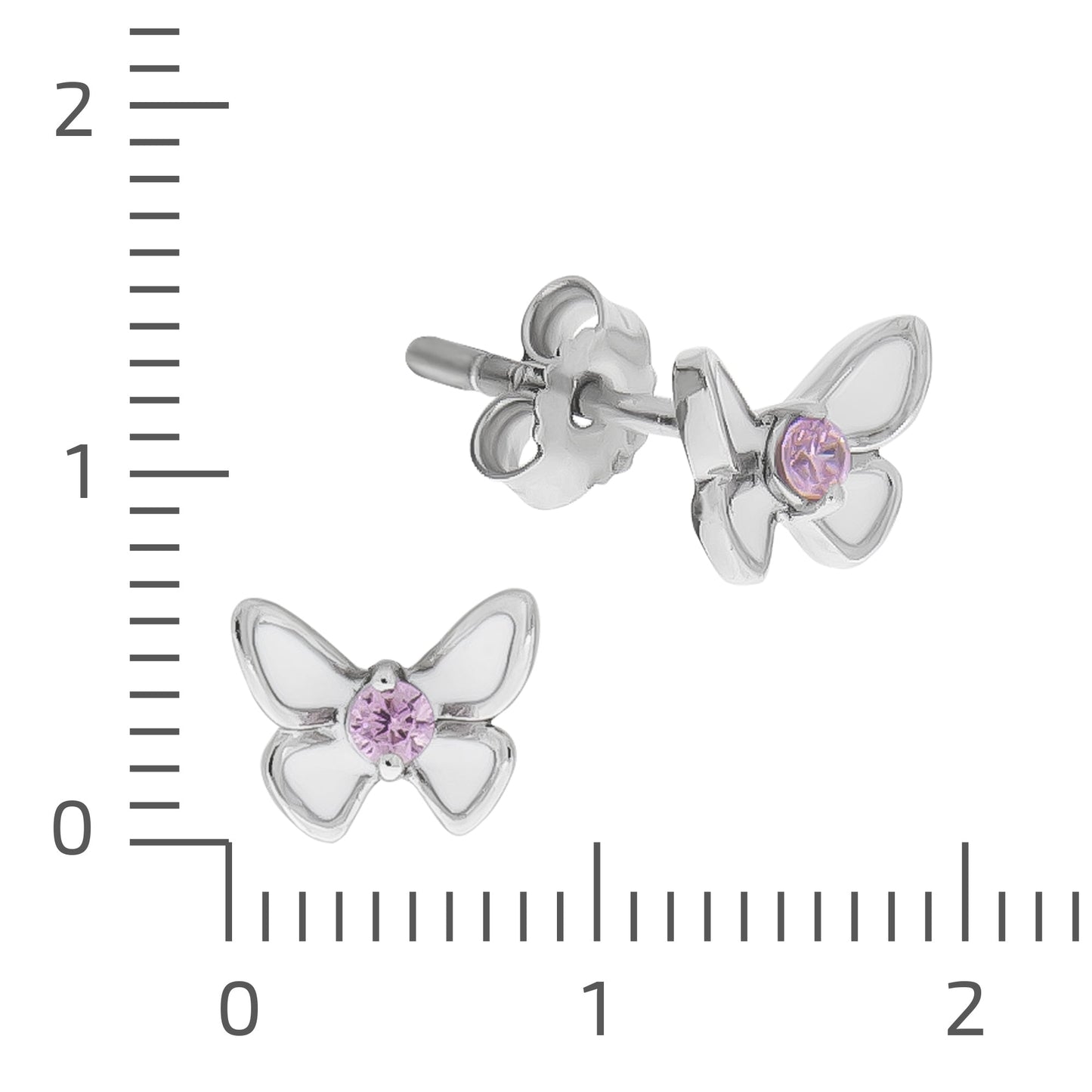 Ohrringe 925/- Sterling Silber rhodiniert 0,6cm Zirkonia
