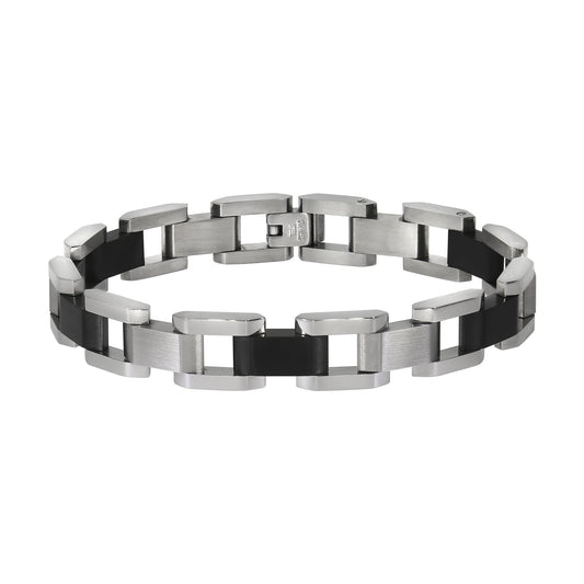 Zeeme Stainless Steel - Herren-Armband aus Edelstahl glanz matt 22,5cm lang