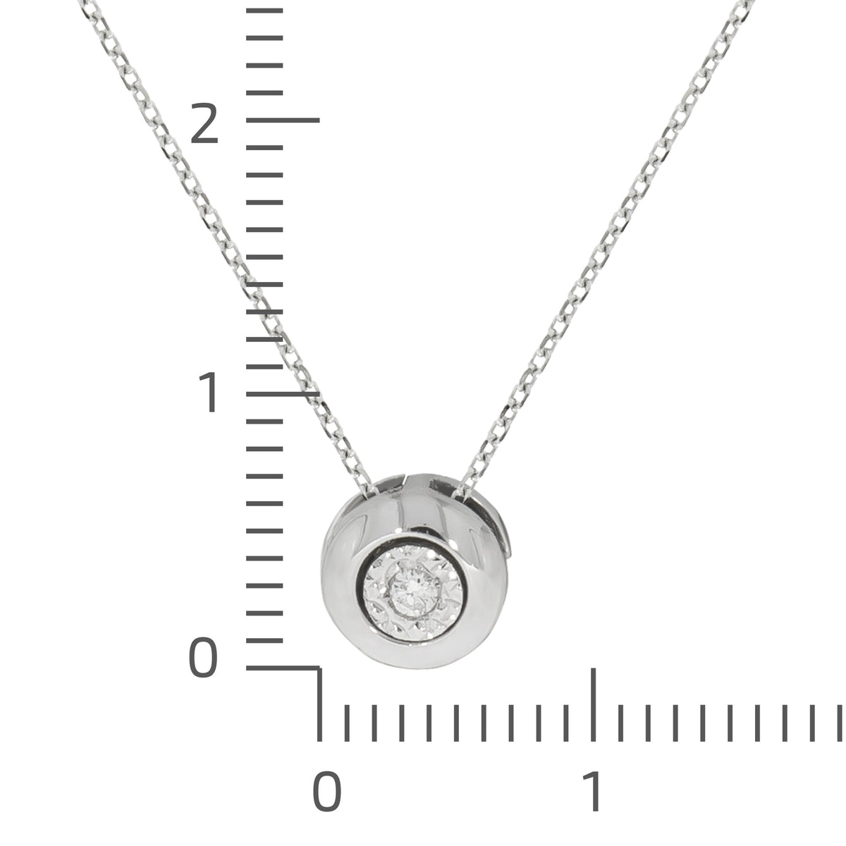 Halskette Ankerkette 375/- Gold rhodiniert 45,0cm Brillant 0,02ct.