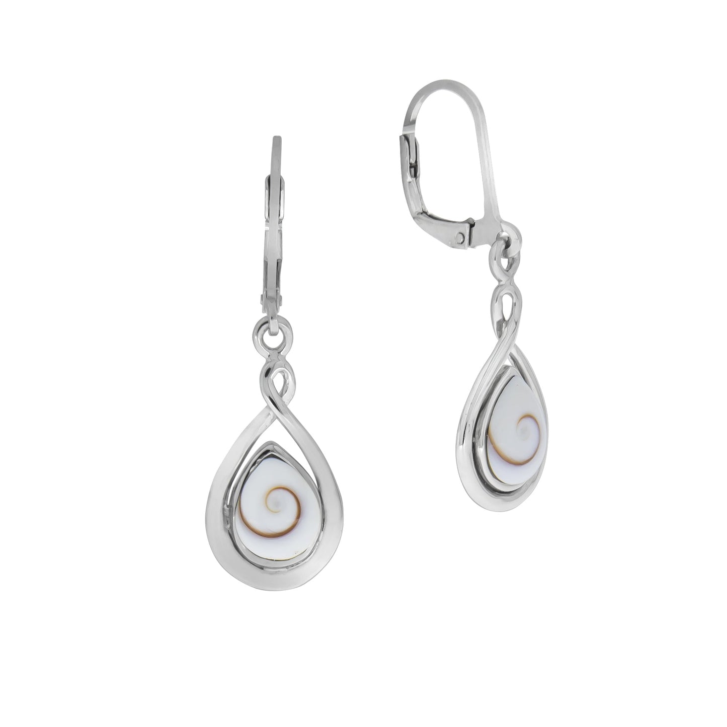 Ohrringe 925/- Sterling Silber rhodiniert 3,7cm Muschel
