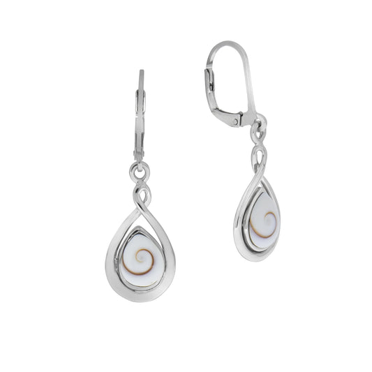 Zeeme Pearls - Damen-Ohrringe aus 925 Sterling Silber rhodiniert mit weißer Muschel 35mm lang