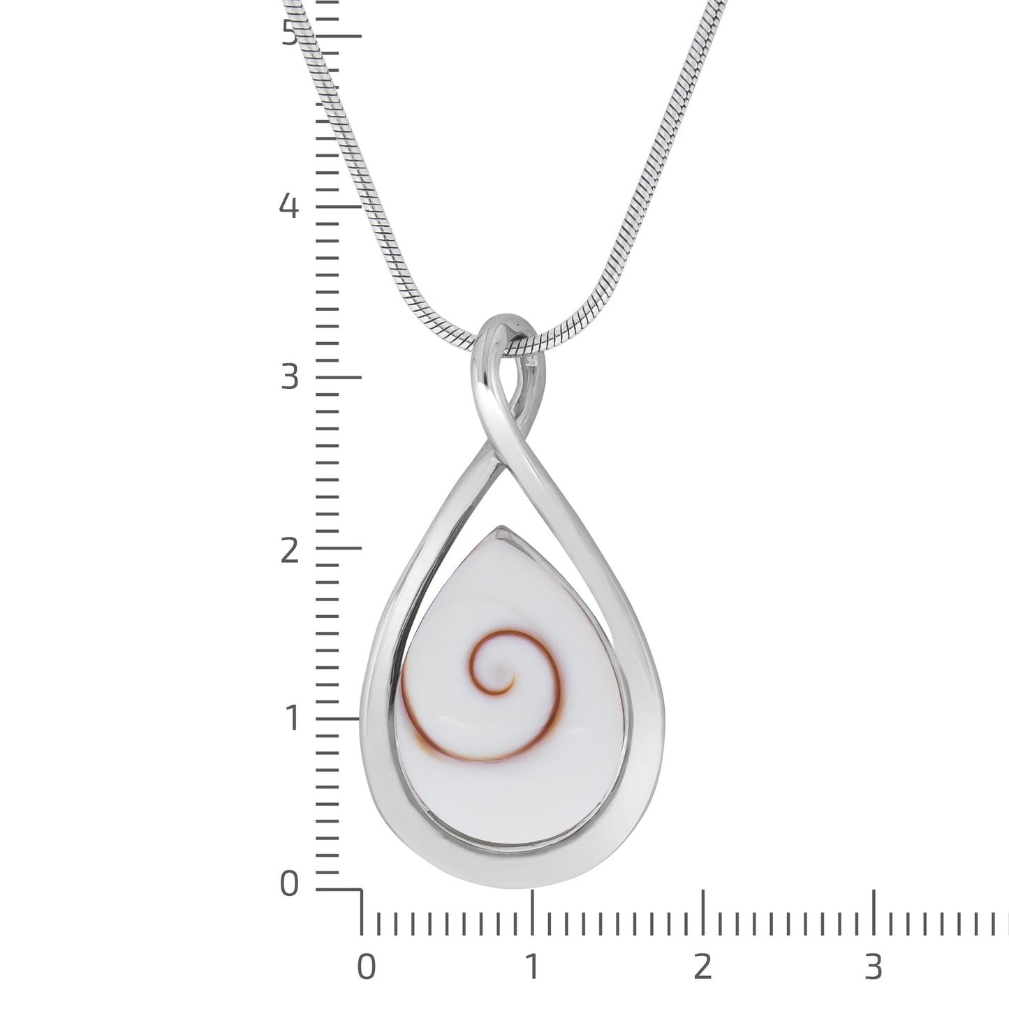 Halskette Schlangenkette 925/- Sterling Silber rhodiniert 47,0cm Muschel
