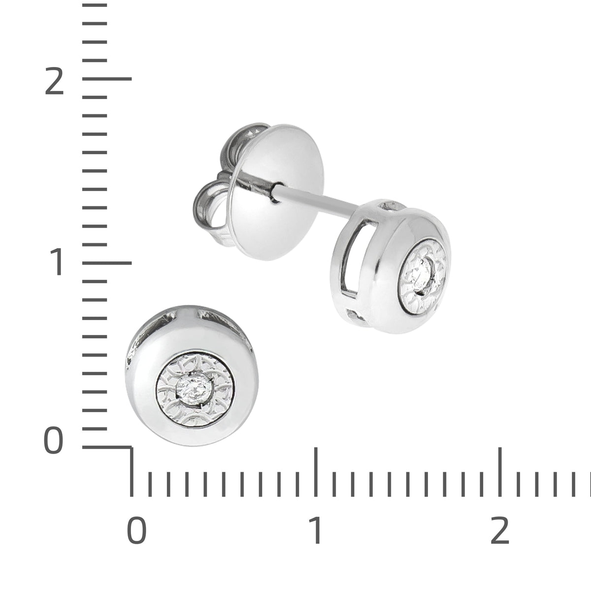 Ohrstecker 375/- Gold rhodiniert 0,7cm Brillant 0,04ct.
