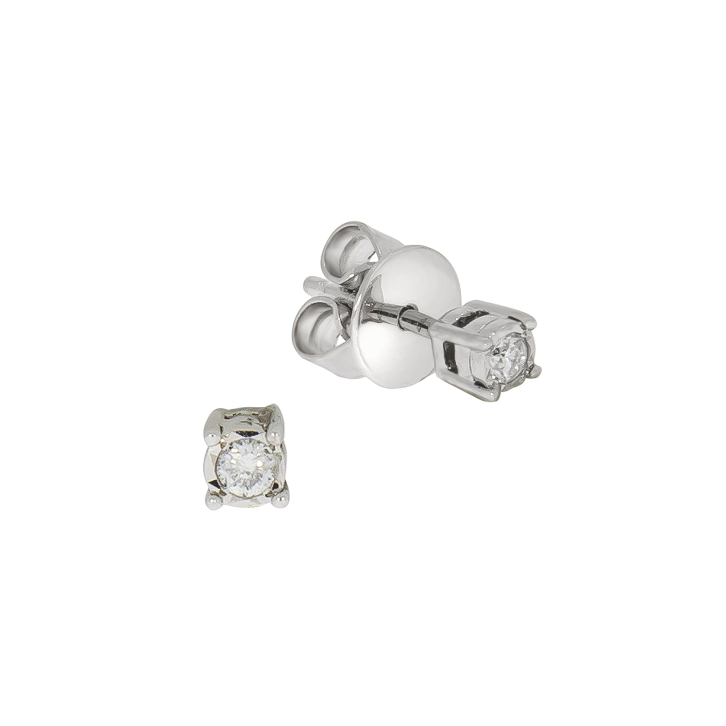 Ohrstecker 585/- Gold rhodiniert 0,3cm Brillant 0,07ct.