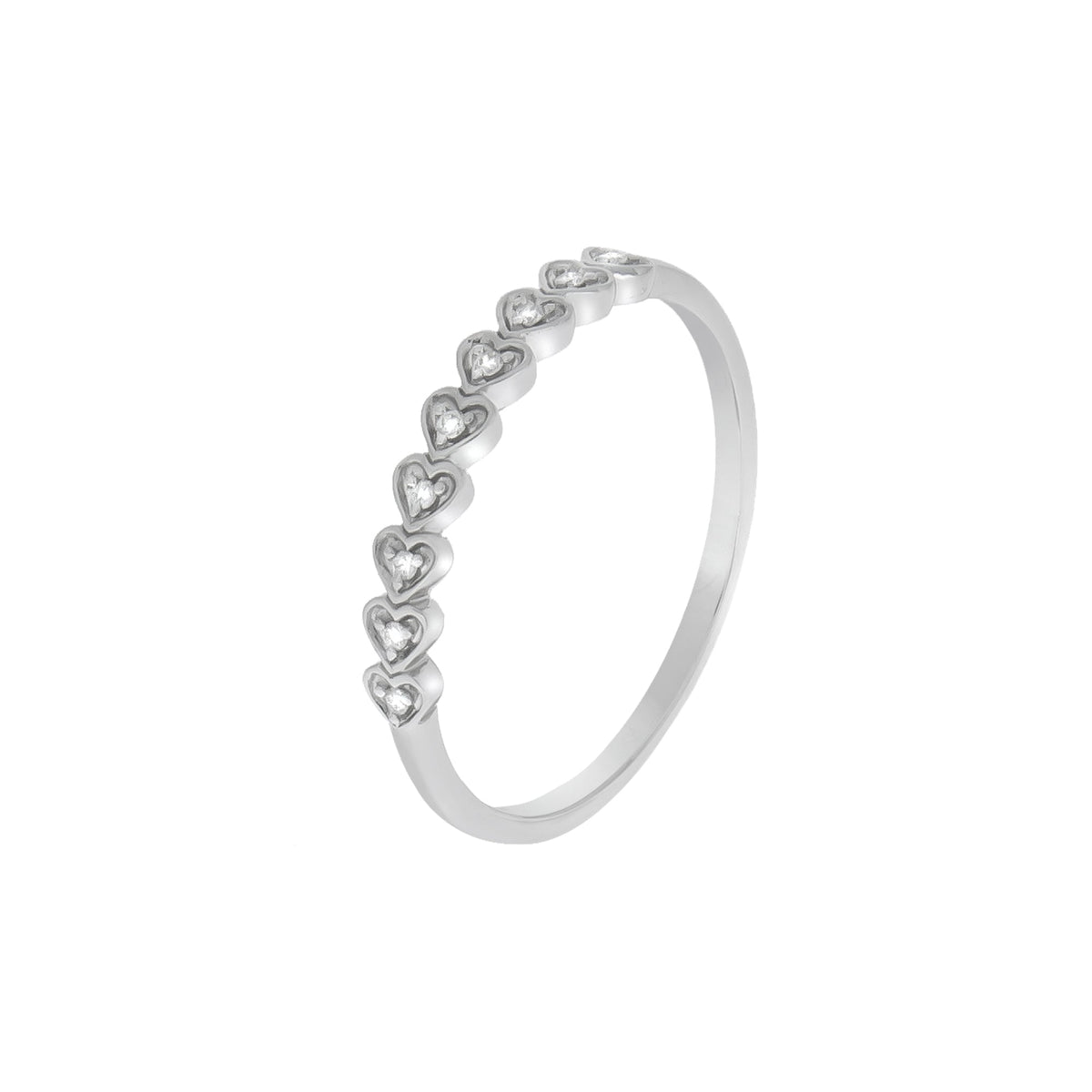 Diamonds by Ellen K. - Damen Ring 375/- Weißgold 9x natürliche Brillanten zus. 0,04ct.