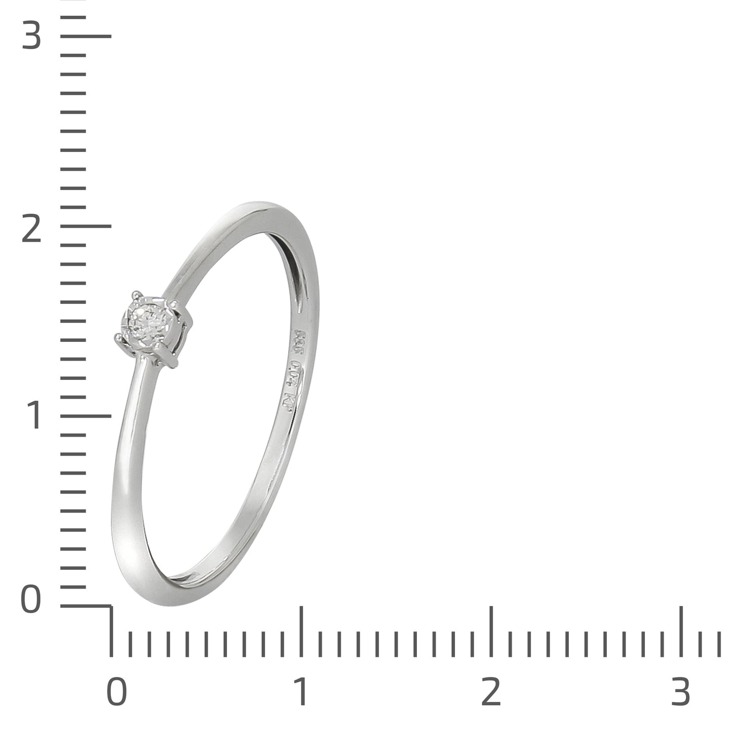 Ring 585/- Gold rhodiniert Brillant 0,035ct.