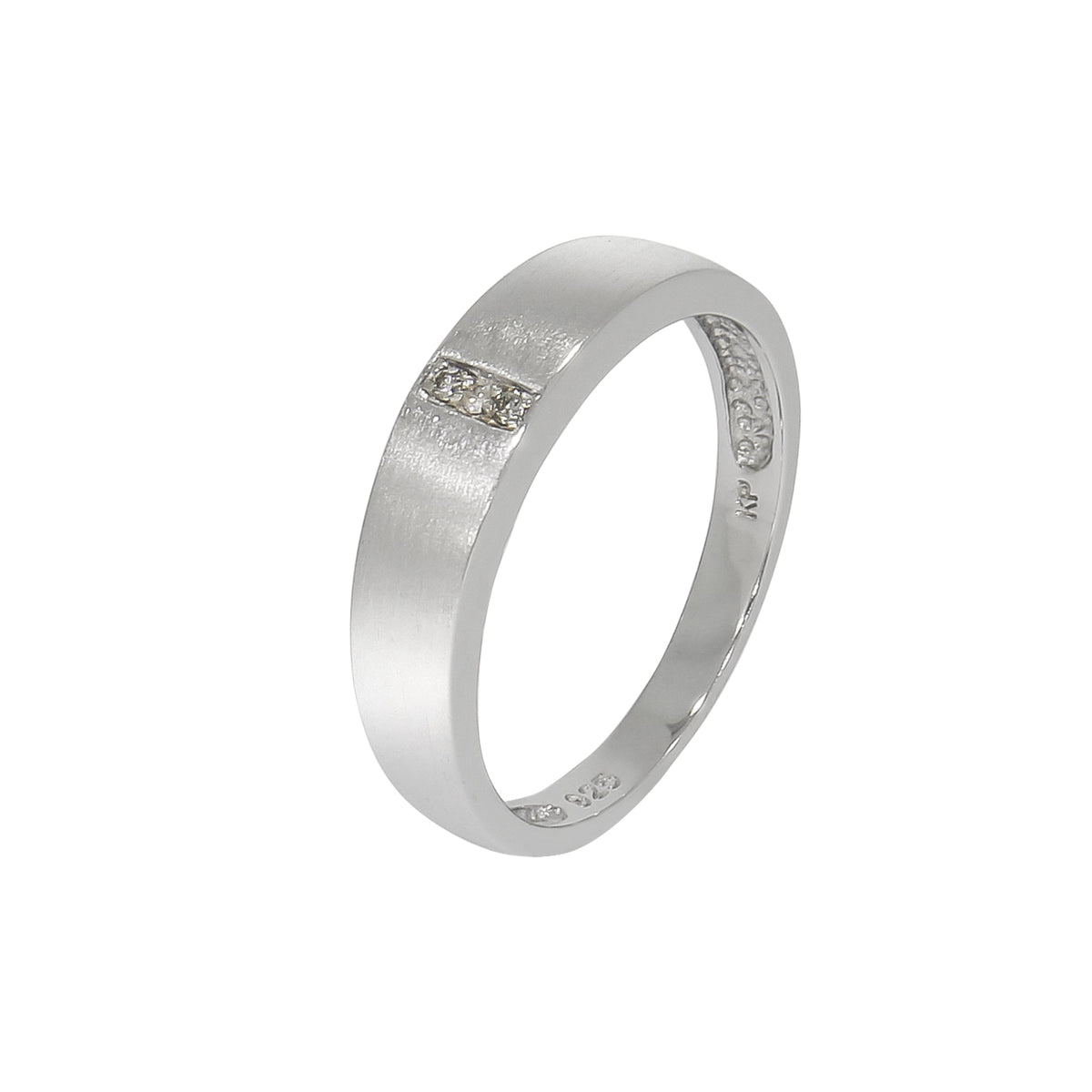 Diamonds by Ellen K. - Damen Ring 925 Sterling Silber rhodiniert 3x natürliche Diamanten 0,03ct.