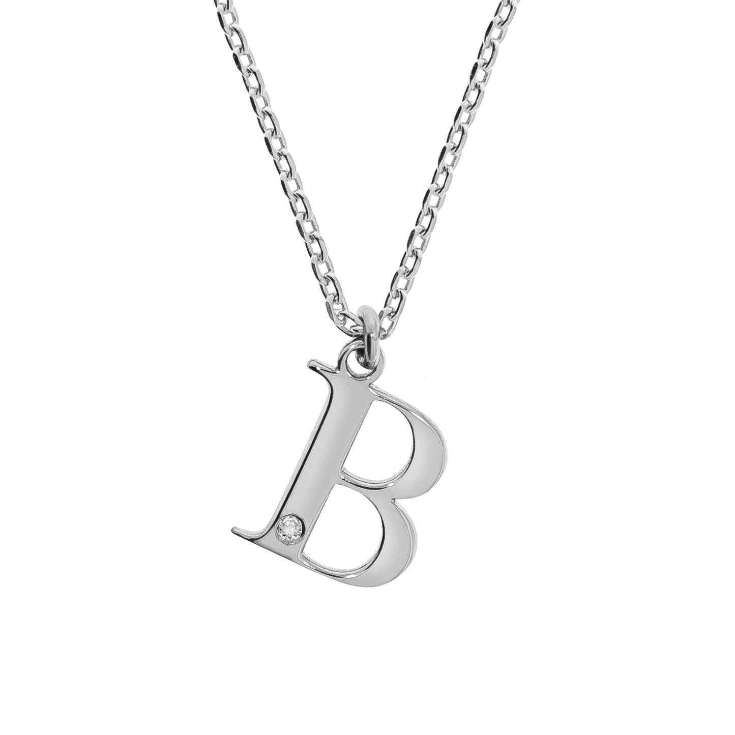 Halskette Flachpanzerkette 925/- Sterling Silber rhodiniert 48,0cm Diamant 0,008ct.