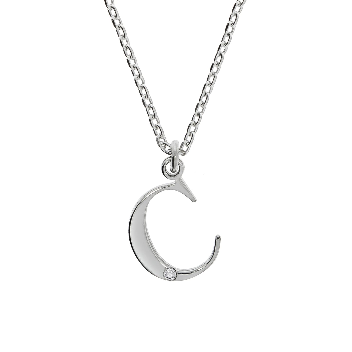 Halskette Flachpanzerkette 925/- Sterling Silber rhodiniert 48,0cm Diamant 0,008ct.