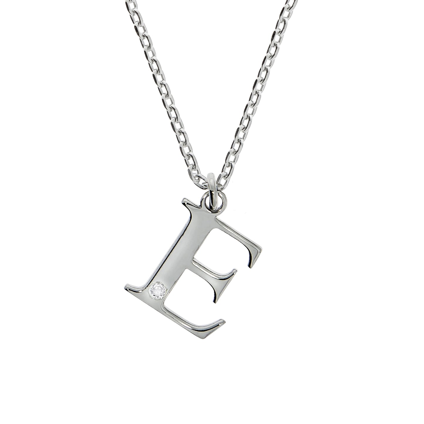 Halskette Flachpanzerkette 925/- Sterling Silber rhodiniert 48,0cm Diamant 0,008ct.